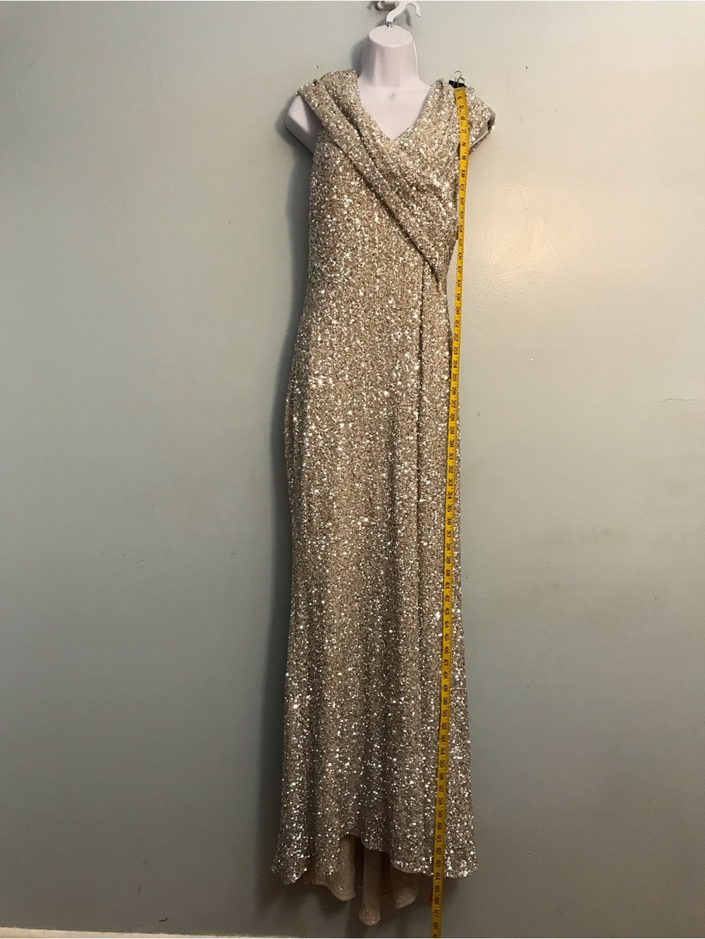 Badgley Mischka Silver Sequin Dress